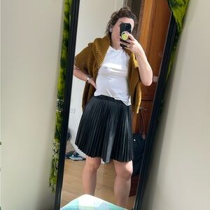 French connection Etta recycled vegan leather pleated skirt